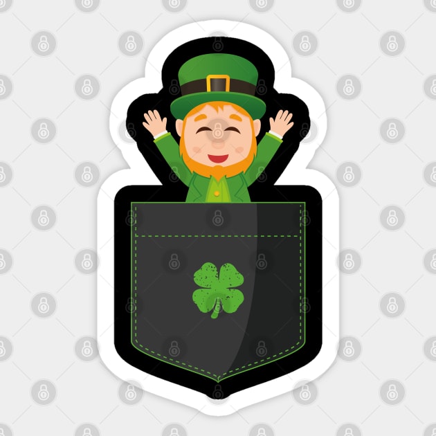 Pocket Leprechaun Funny St Patricks Day Sticker by trendingoriginals